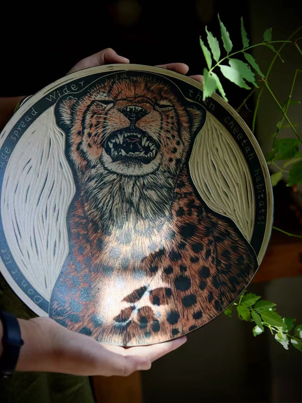 Cheetah Portrait Ceramic Plate