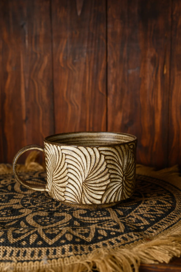 NANYI Gathered Drift Wide Carved Cup