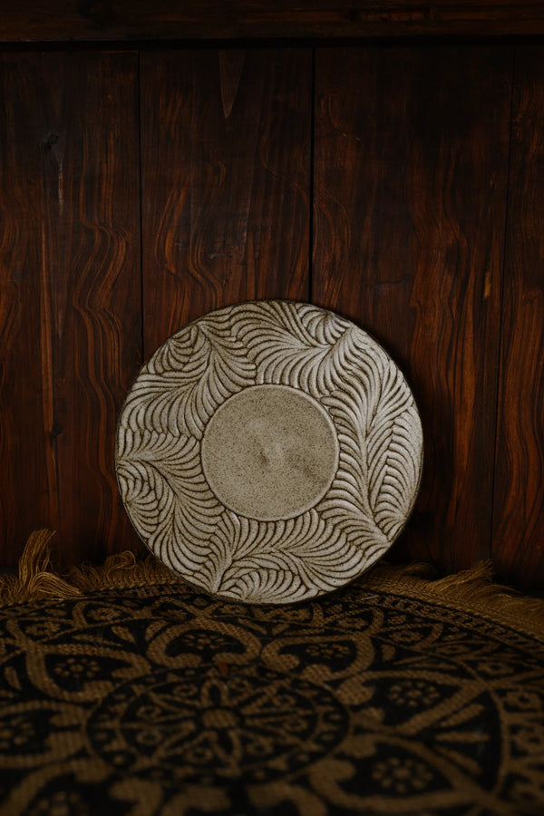 NANYI Gathered Drift Carved Shallow Plate
