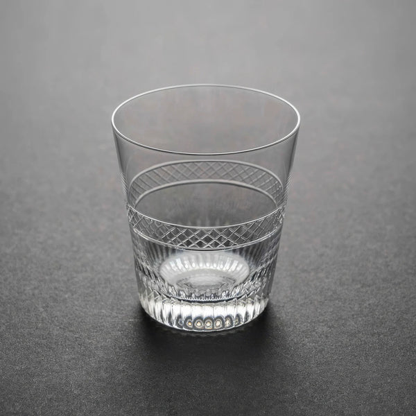 Hand-Cut Lattice Band Crystal Tumbler