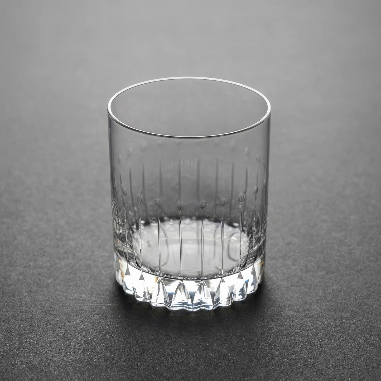 Hand-Cut Rain Dot Glass Tumbler