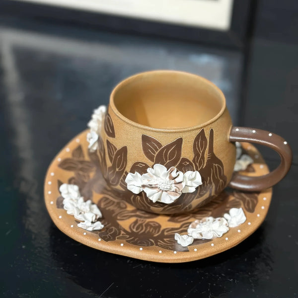 IFF Shadow Bloom Stoneware Coffee Set