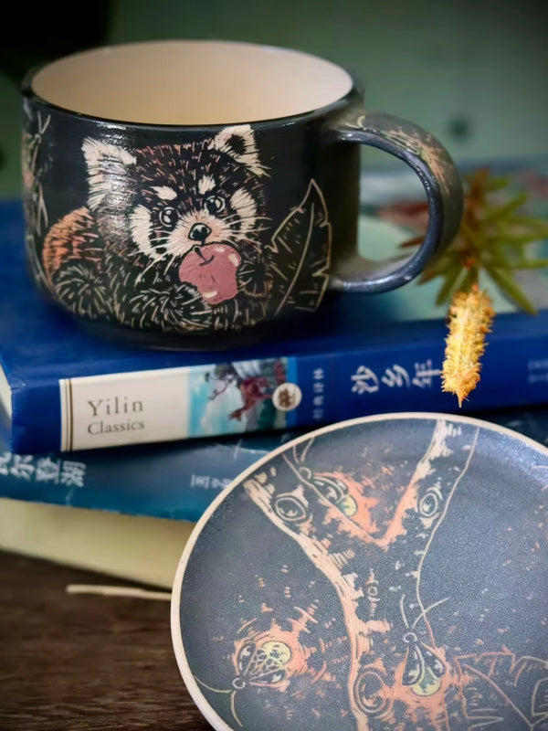 Red Panda Mug & Saucer Set