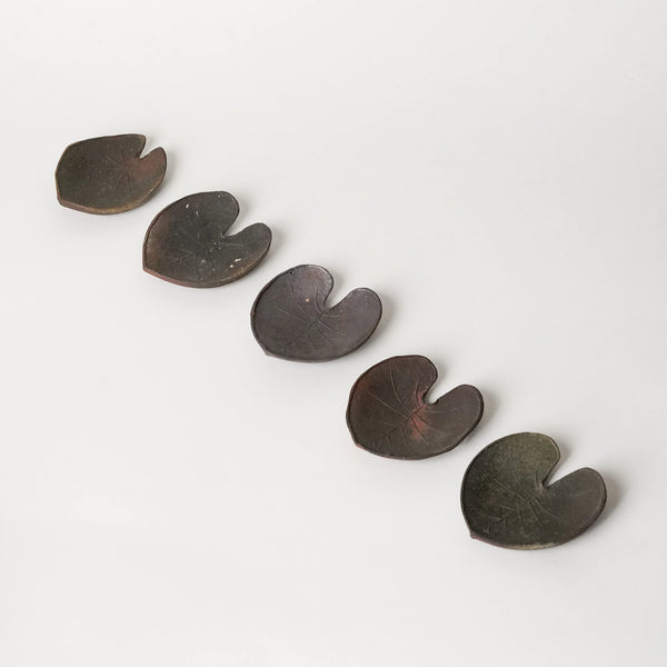Set of 5 Wood-Fired Lotus Leaf Dishes