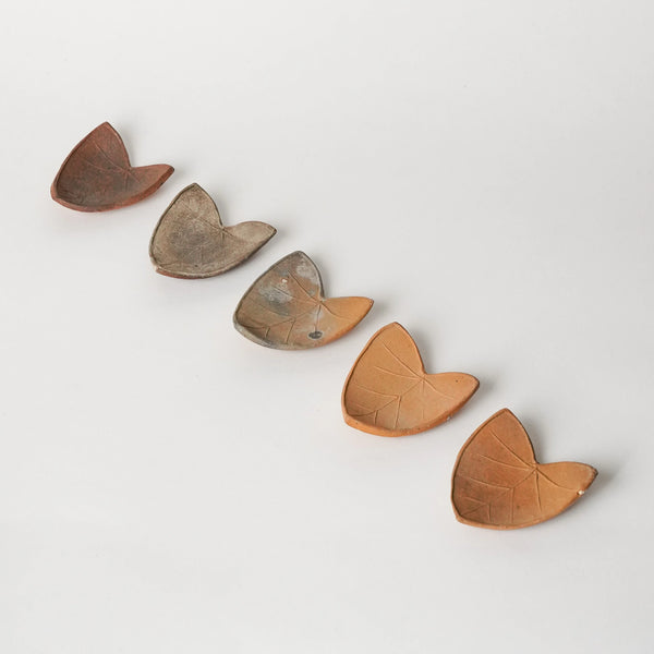 Set of 5 Wood-Fired Split Leaf Dishes