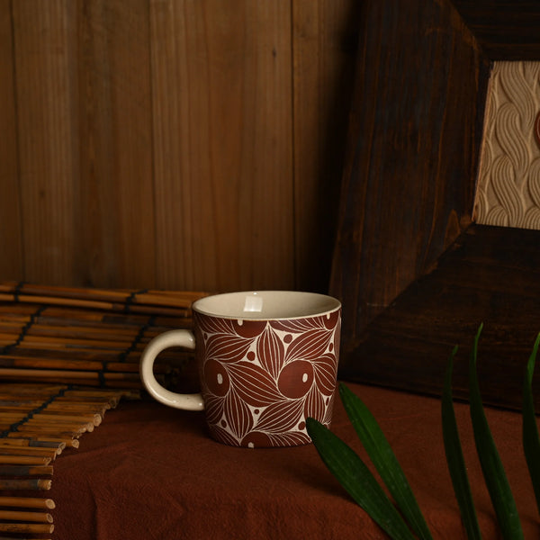 TriFire Earthen Floral Ceramic Mug