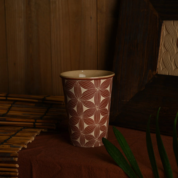 TriFire Earthen Floral Ceramic Tumbler
