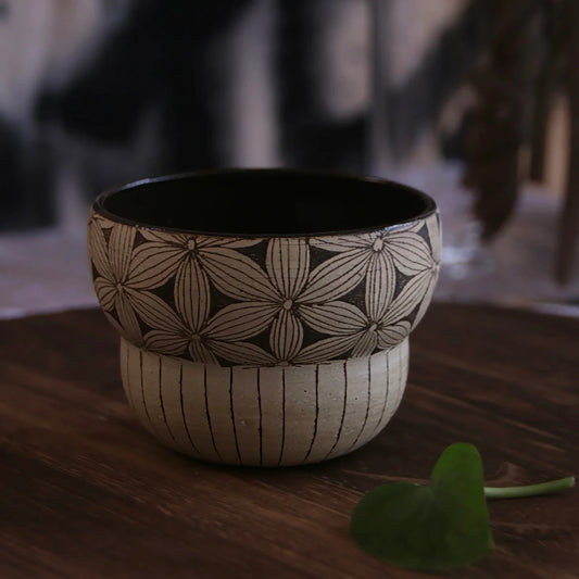 Trifire Petal Motif Ceramic Cup & Saucer Set