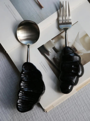 Kawa Croissant Wooden Spoon & Fork Set
