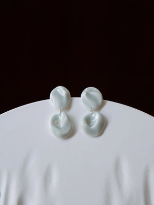 Shadow Celadon Earrings - Wandering Breeze Collection
