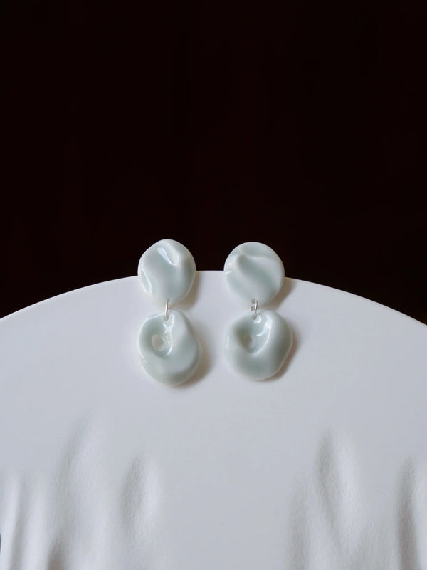 Shadow Celadon Earrings - Wandering Breeze Collection