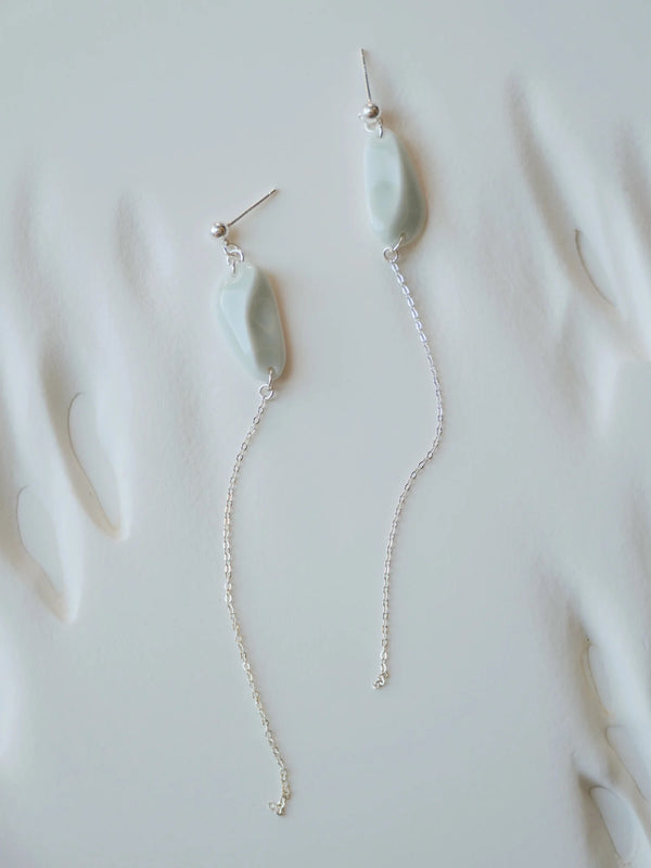 Shadow Celadon Tassel Earrings - Wandering Breeze Collection
