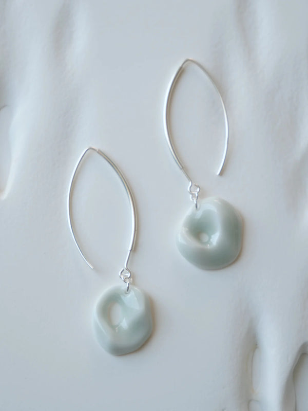 Shadow Celadon Ripple Earrings - Wandering Breeze Collection