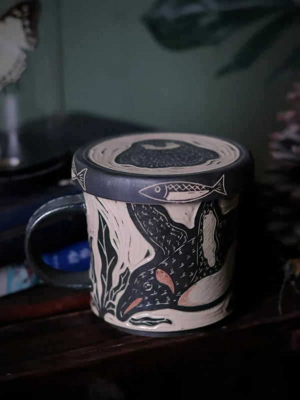 Penguin Lidded Large Mug