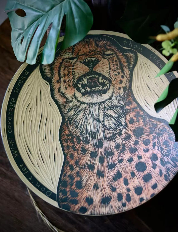 Cheetah Portrait Ceramic Plate