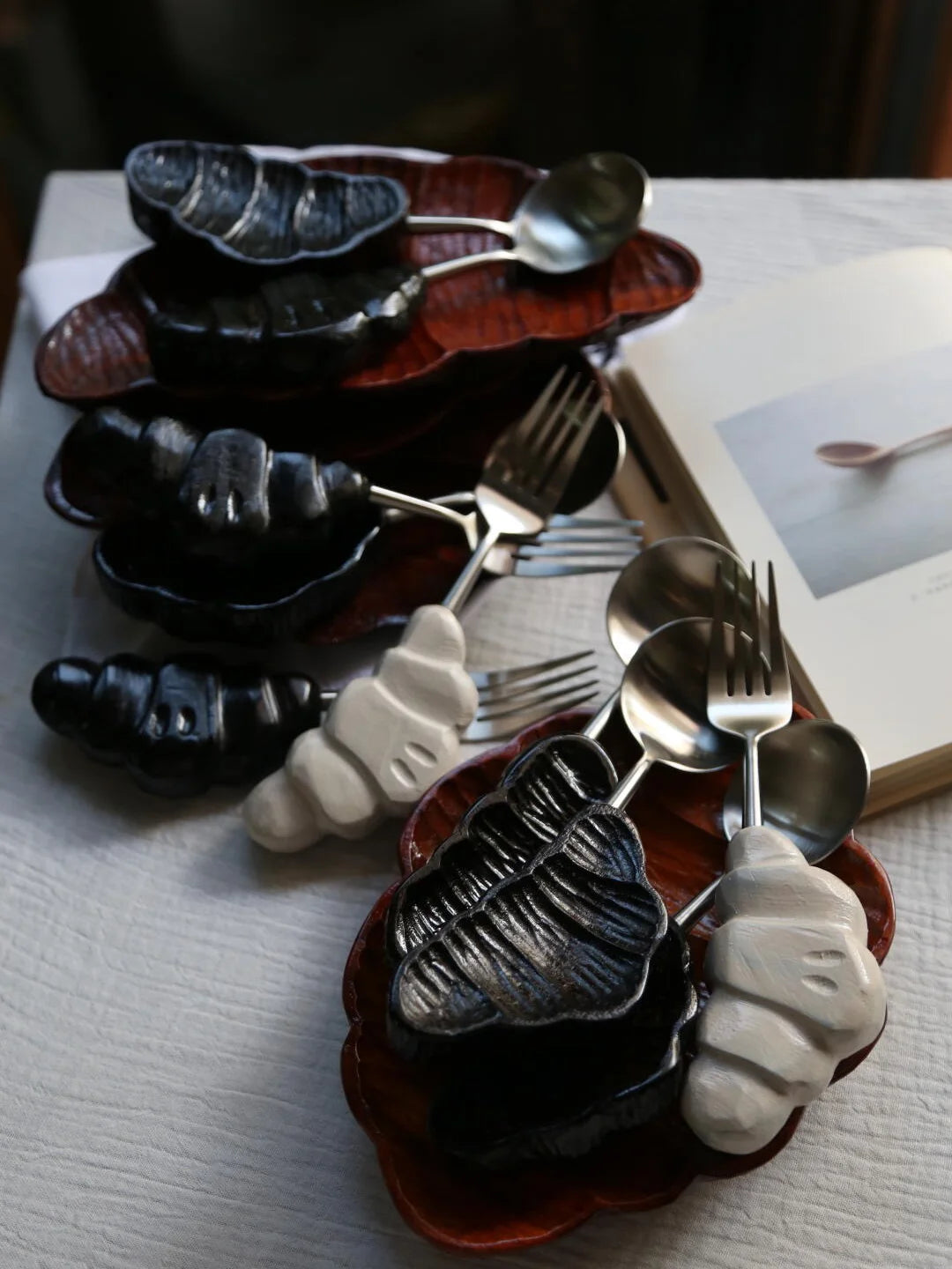 Kawa Croissant Wooden Spoon & Fork Set