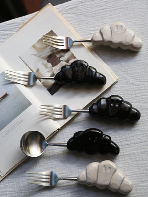 Kawa Croissant Wooden Spoon & Fork Set