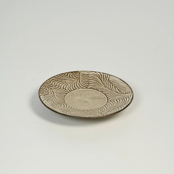 NANYI Gathered Drift Carved Shallow Plate