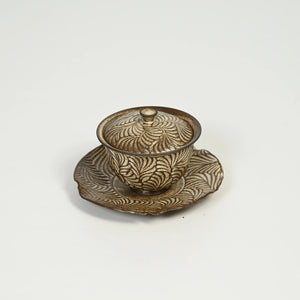 NANYI Gathered Drift Carved Gaiwan Set