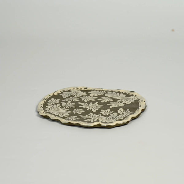 NANYI Sgraffito Bloom Floral Organic-Edge Tray