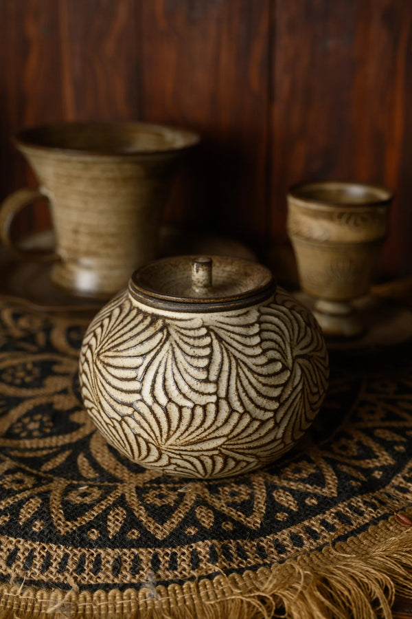 NANYI Gathered Drift Hand-Carved Teapot