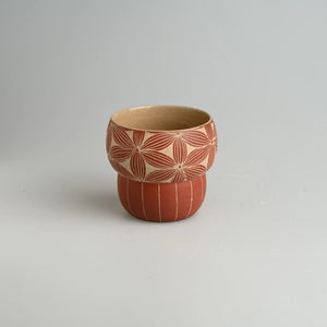 TriFire Earthen Floral Ceramic Cup
