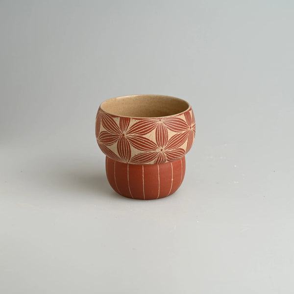 TriFire Earthen Floral Ceramic Cup