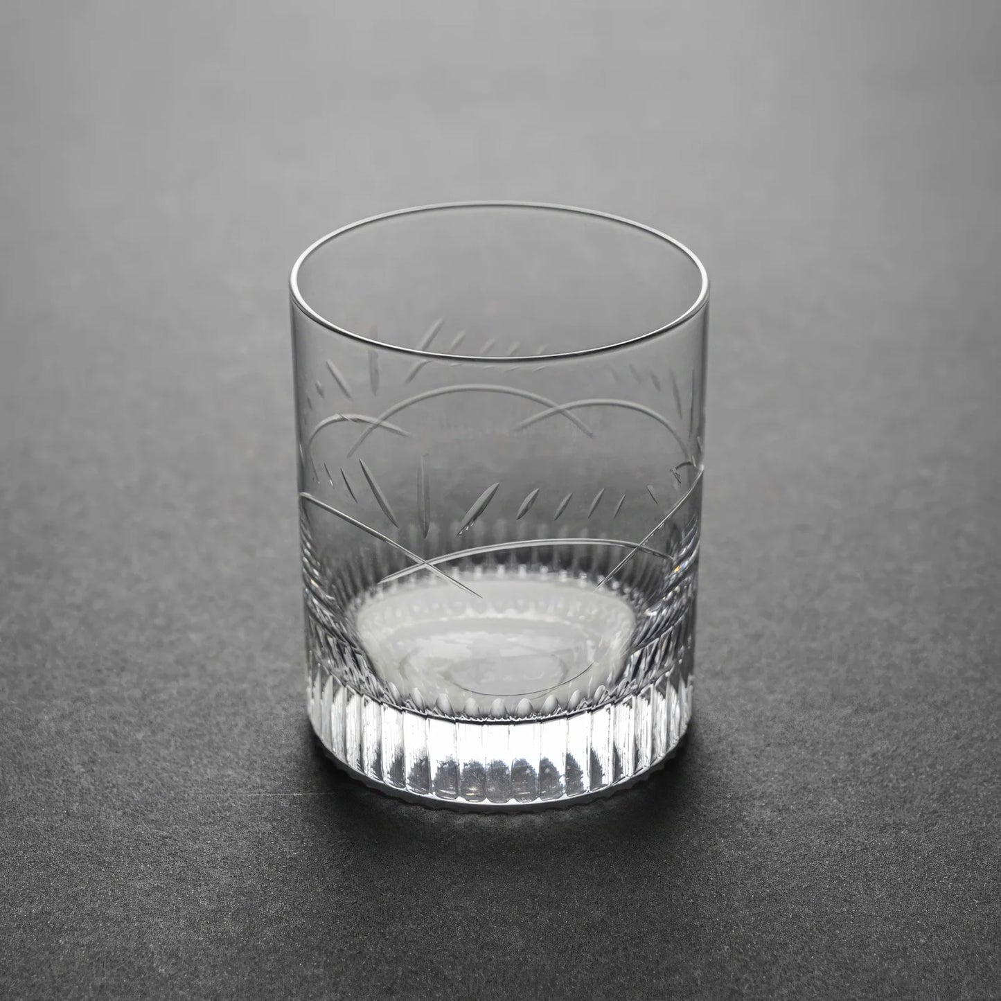 Hand-Cut Fan Pattern Glass Tumbler