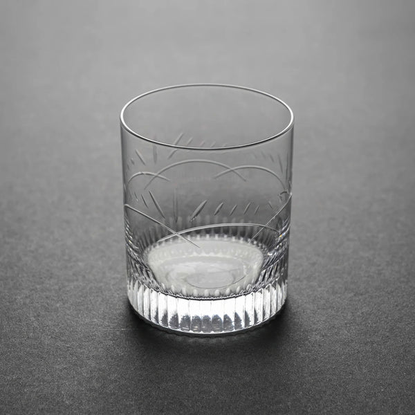 Hand-Cut Fan Pattern Glass Tumbler