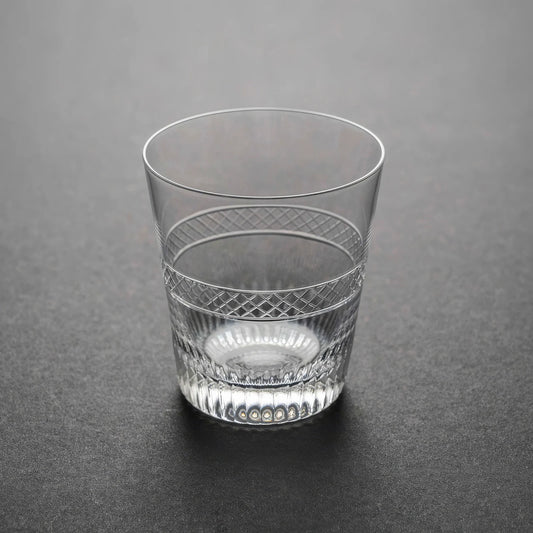 Hand-Cut Lattice Band Crystal Tumbler