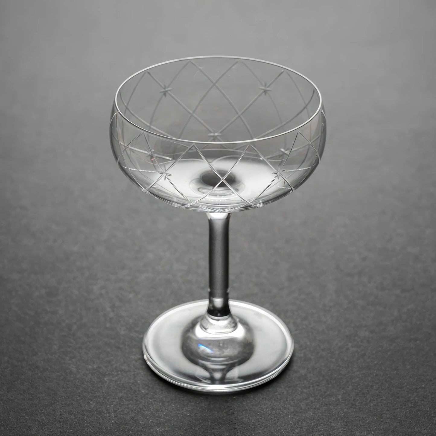 Hand-Cut Star Grid Coupe Glass