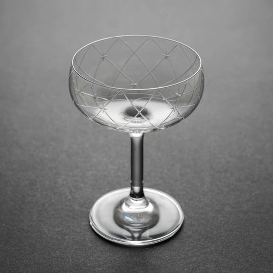 Hand-Cut Star Grid Coupe Glass
