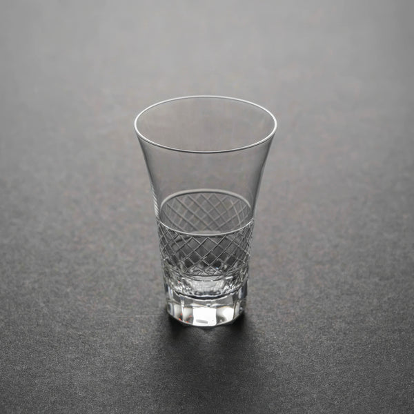 Hand-Cut Wide Lattice Sake Cup