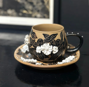 IFF Shadow Bloom Stoneware Coffee Set