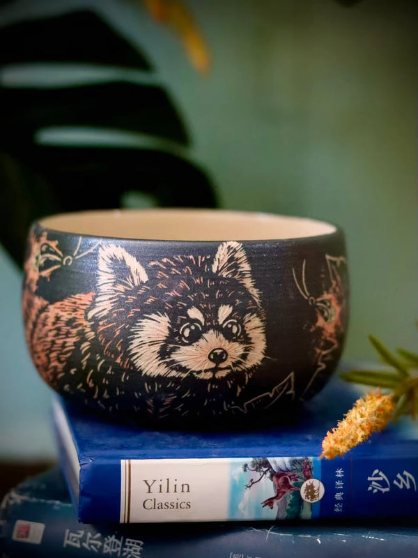 Red Panda Ceramic Bowl