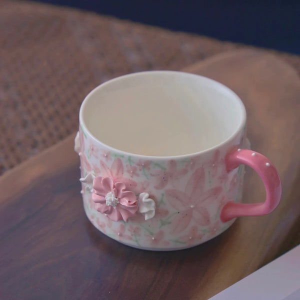 IFF Pink Petal Charm Porcelain Small Coffee Cup