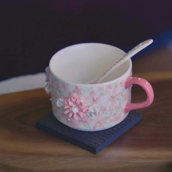 IFF Pink Petal Charm Porcelain Small Coffee Cup