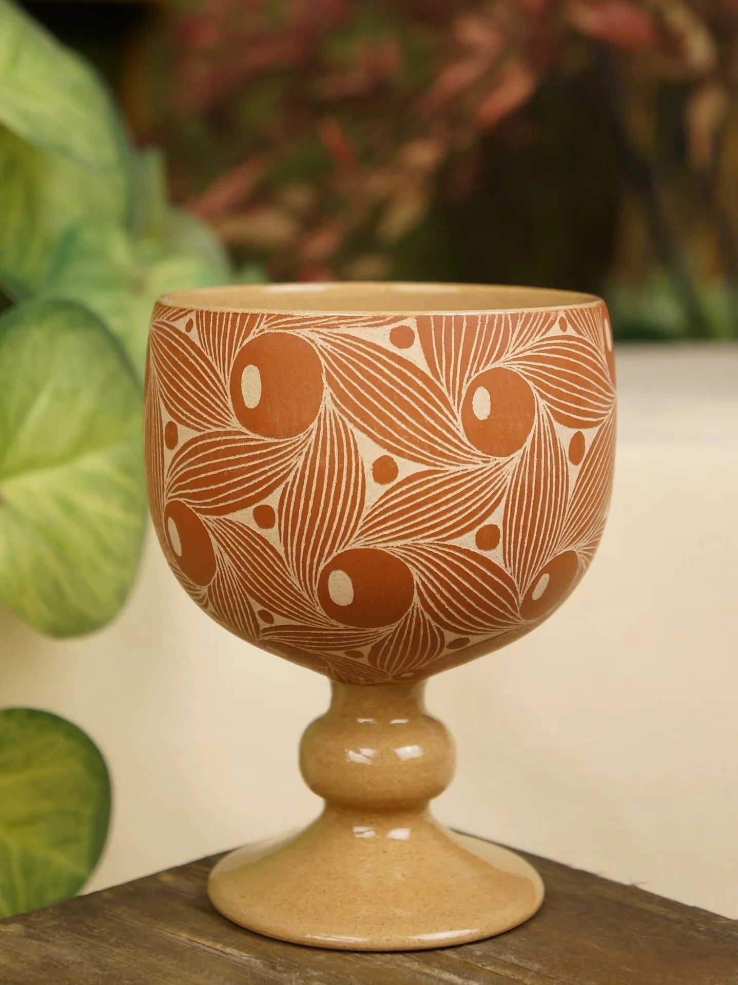 Tri Fire Berry Leaf Goblet