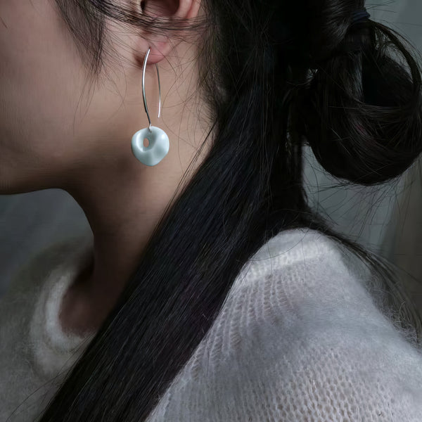 Shadow Celadon Ripple Earrings - Wandering Breeze Collection