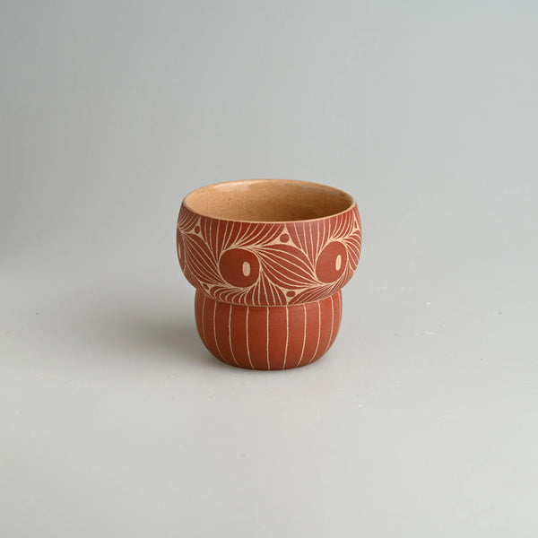 TriFire Earthen Floral Ceramic Cup
