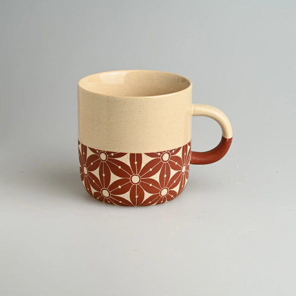 TriFire Earthen Floral Ceramic Mug