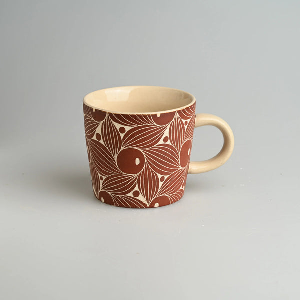 TriFire Earthen Floral Ceramic Mug
