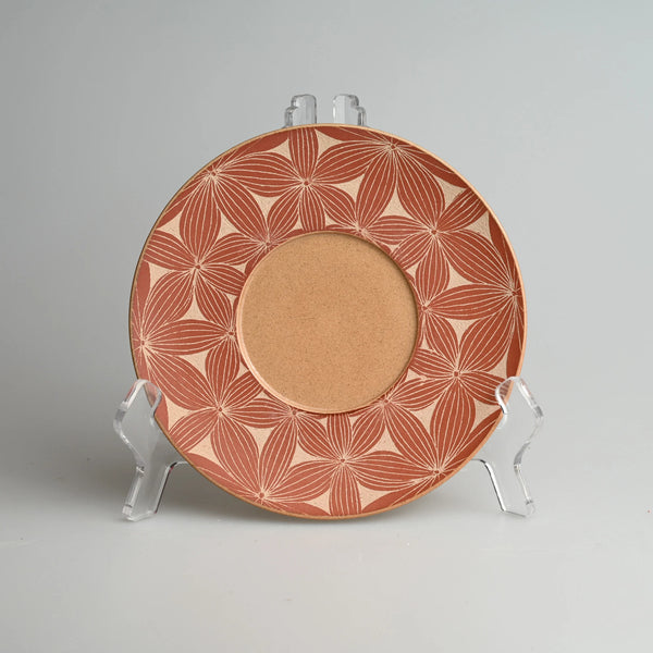 TriFire Earthen Floral Ceramic Plate