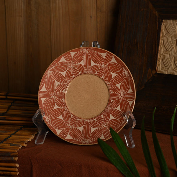 TriFire Earthen Floral Ceramic Plate