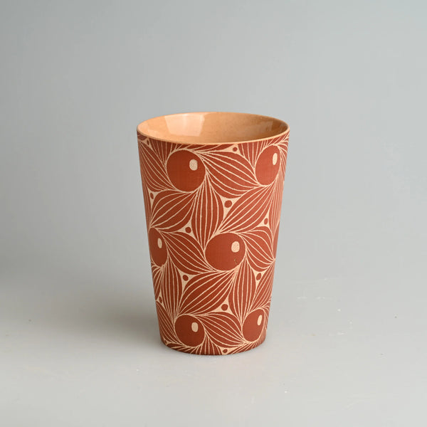 TriFire Earthen Floral Ceramic Tumbler