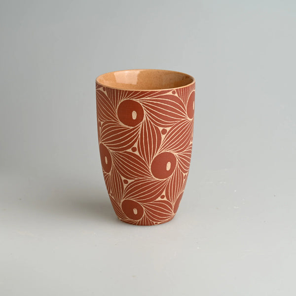 TriFire Earthen Floral Ceramic Tumbler