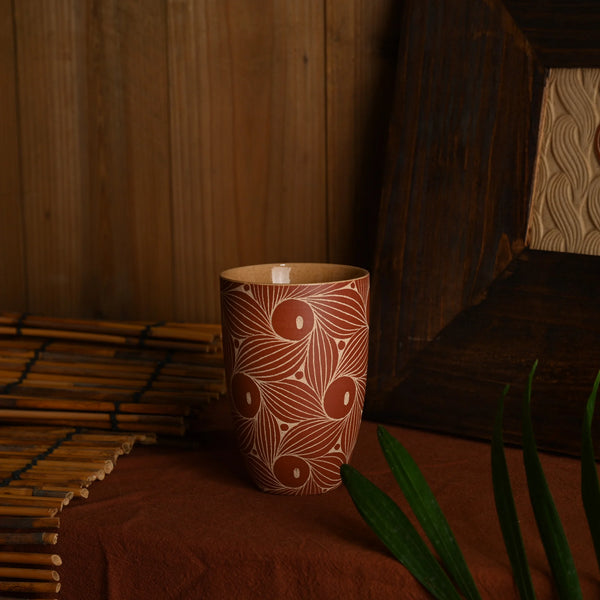 TriFire Earthen Floral Ceramic Tumbler