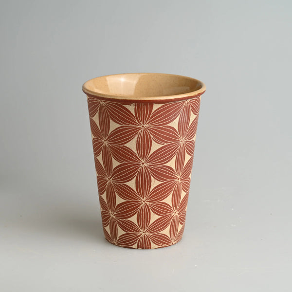 TriFire Earthen Floral Ceramic Tumbler