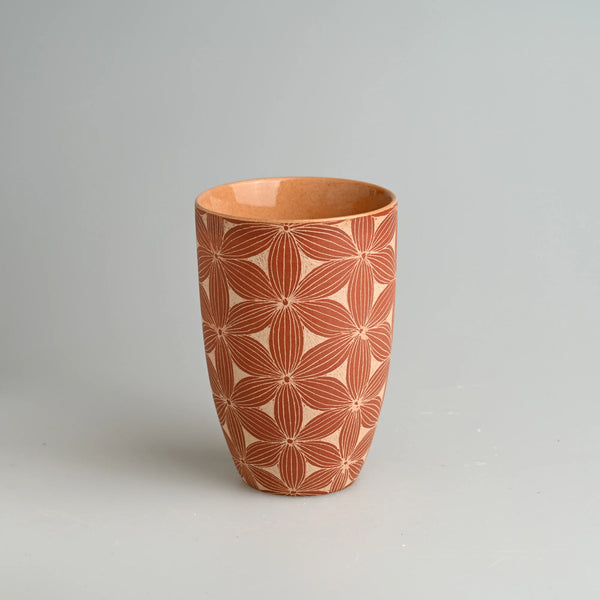 TriFire Earthen Floral Ceramic Tumbler