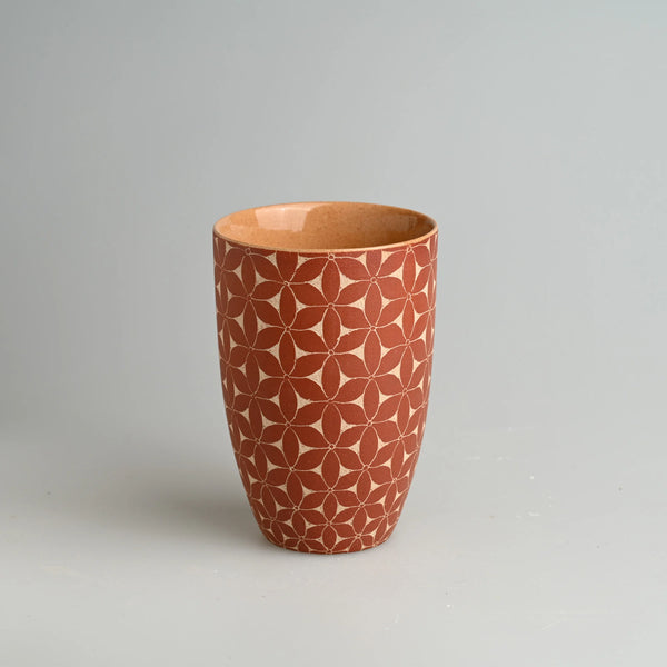 TriFire Earthen Floral Ceramic Cup
